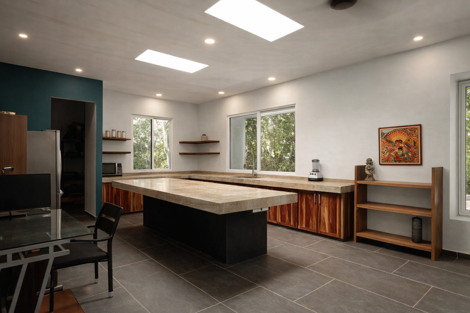 Hacienda Richardson for sale in Los Árboles Tulum, listed by Play-Investments.com. Sustainable mid-century home on 5 acres with solar system, guest house and potable water. USD 420,000.