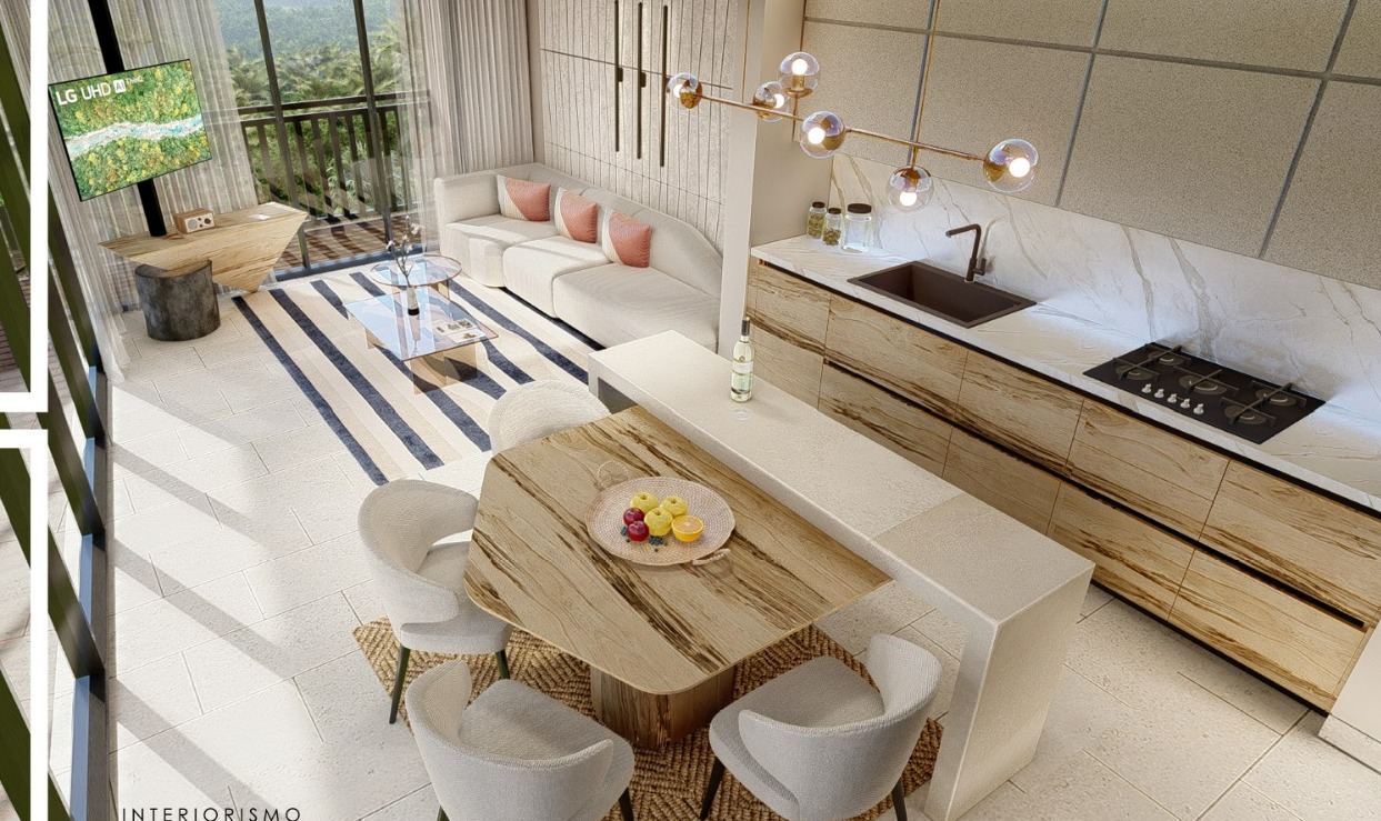 Departamentos de 1 recámara (~63 m²) en Soleil, Playa del Carmen. Amenidades: rooftop, piscina, seguridad 24/7. Ideal para inversión o vivienda. Consulta disponibilidad con Play-Investments.